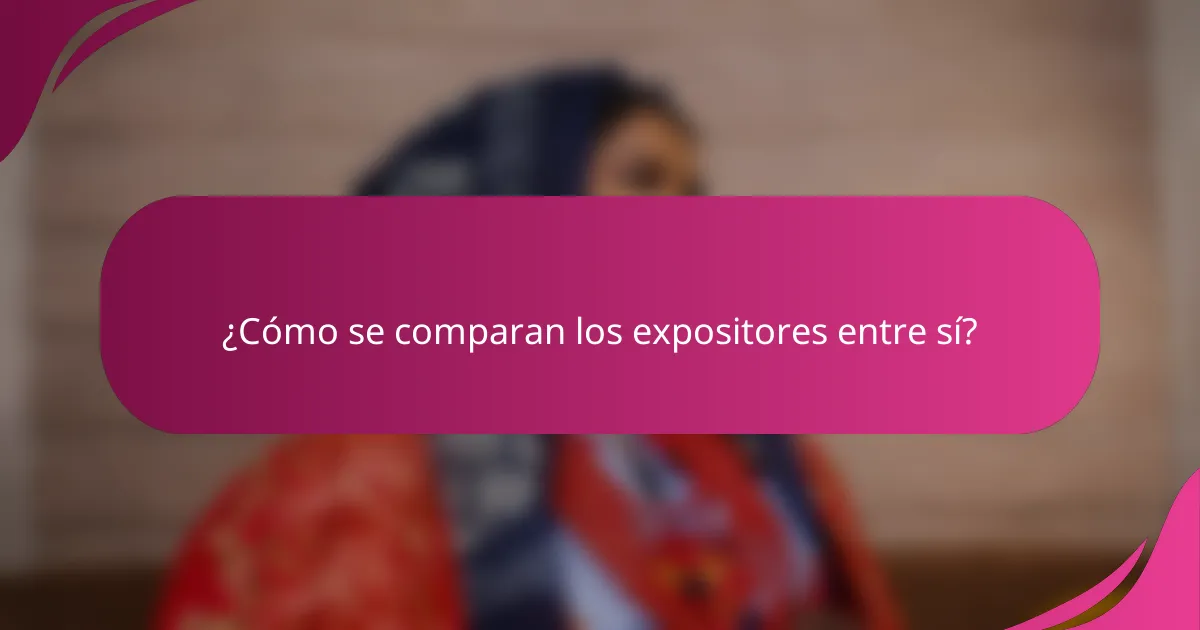¿Cómo se comparan los expositores entre sí?