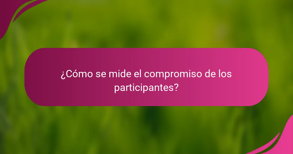 ¿Cómo se mide el compromiso de los participantes?